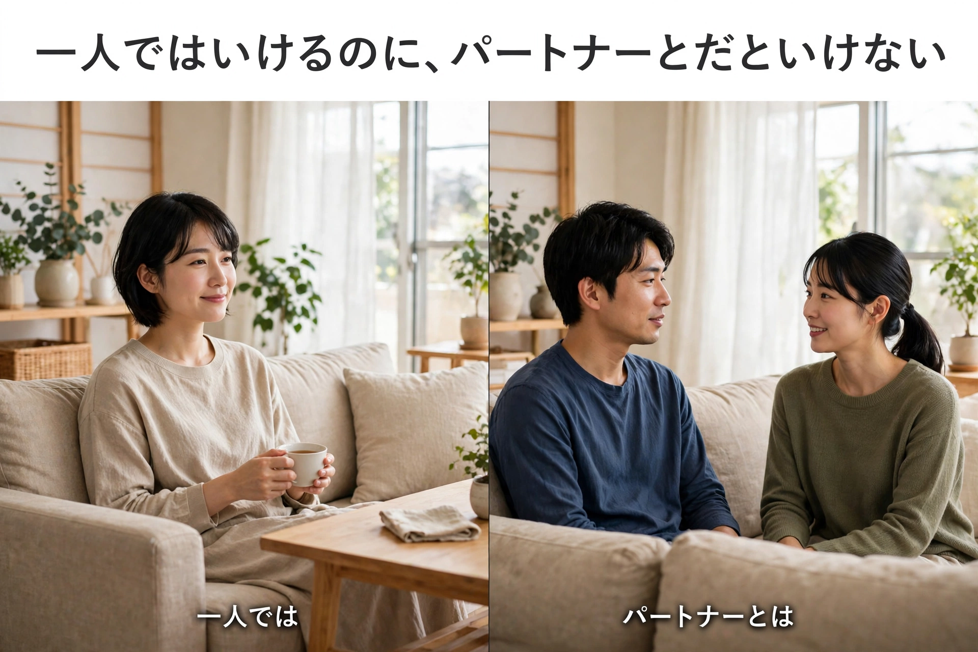 一人でいける理由とパートナーといけないときに起きていることの左右比較