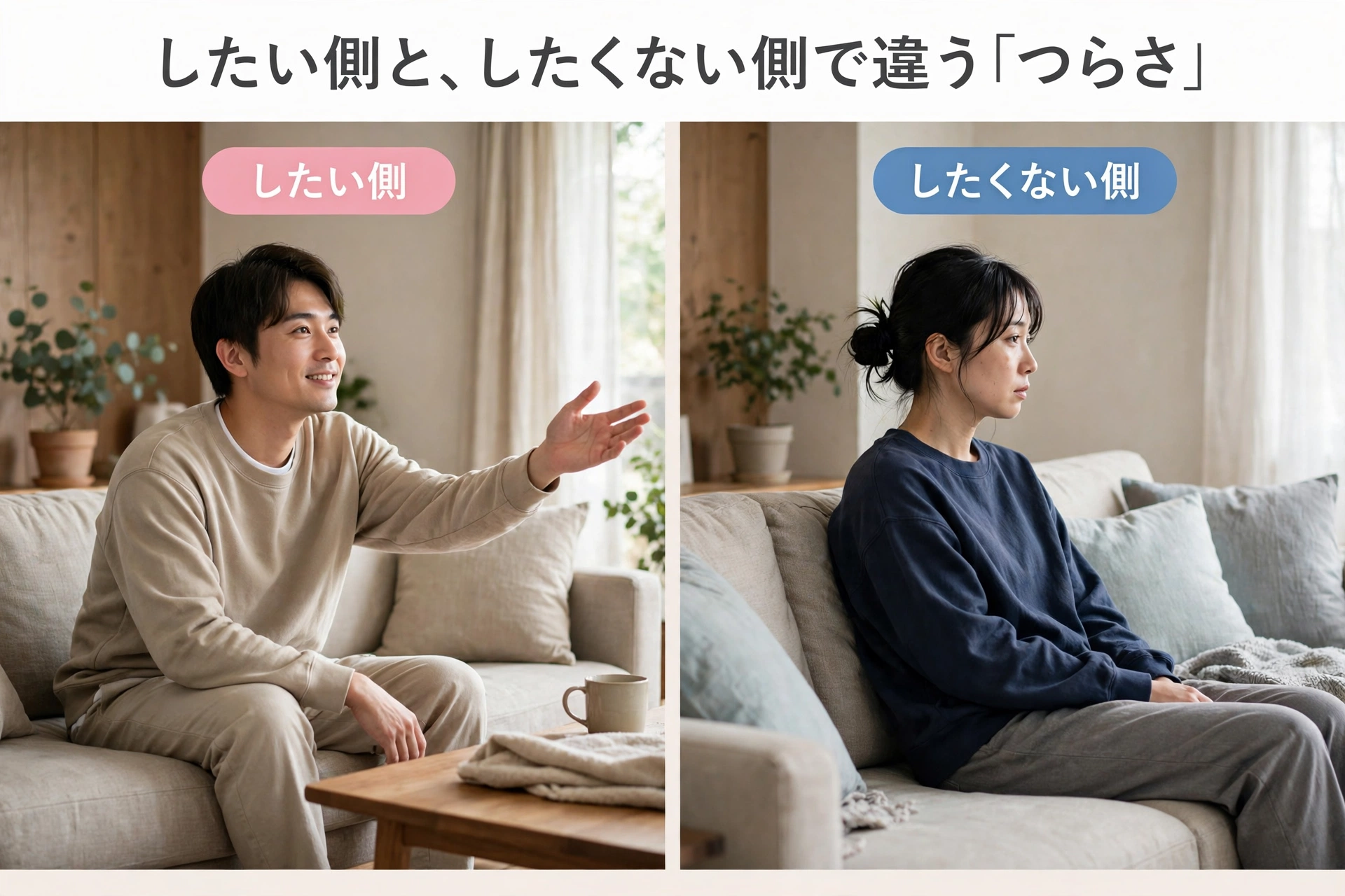したい側と、したくない側で違う「つらさ」