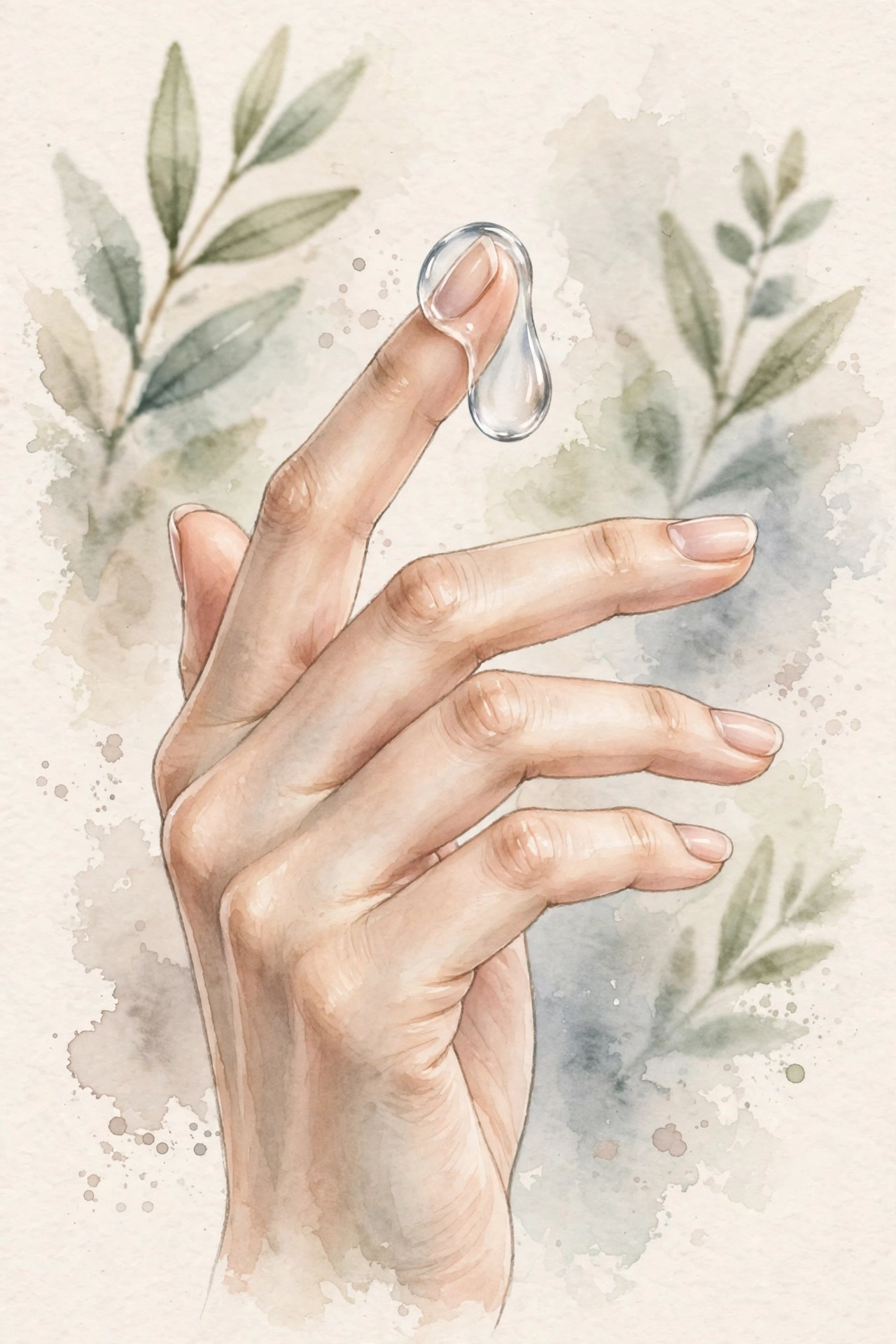 指先にジェルを取るイラスト