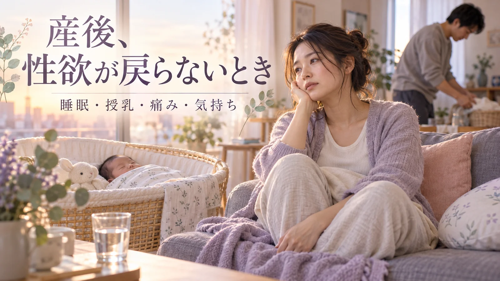 乳児のいる自宅で休息し心身の変化に向き合う産後の母親