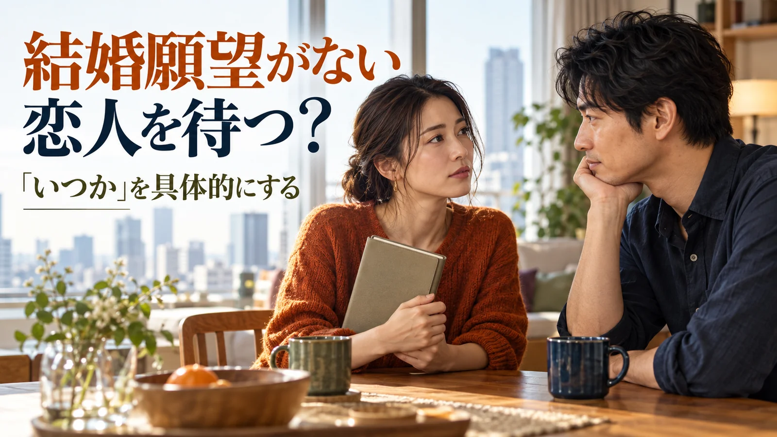 結婚願望の違いについて話し合う成人の恋人たち