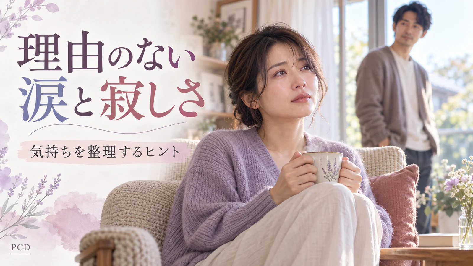 親密な時間の後に涙や寂しさが出る気持ちに向き合う女性を象徴する非露骨な生活場面